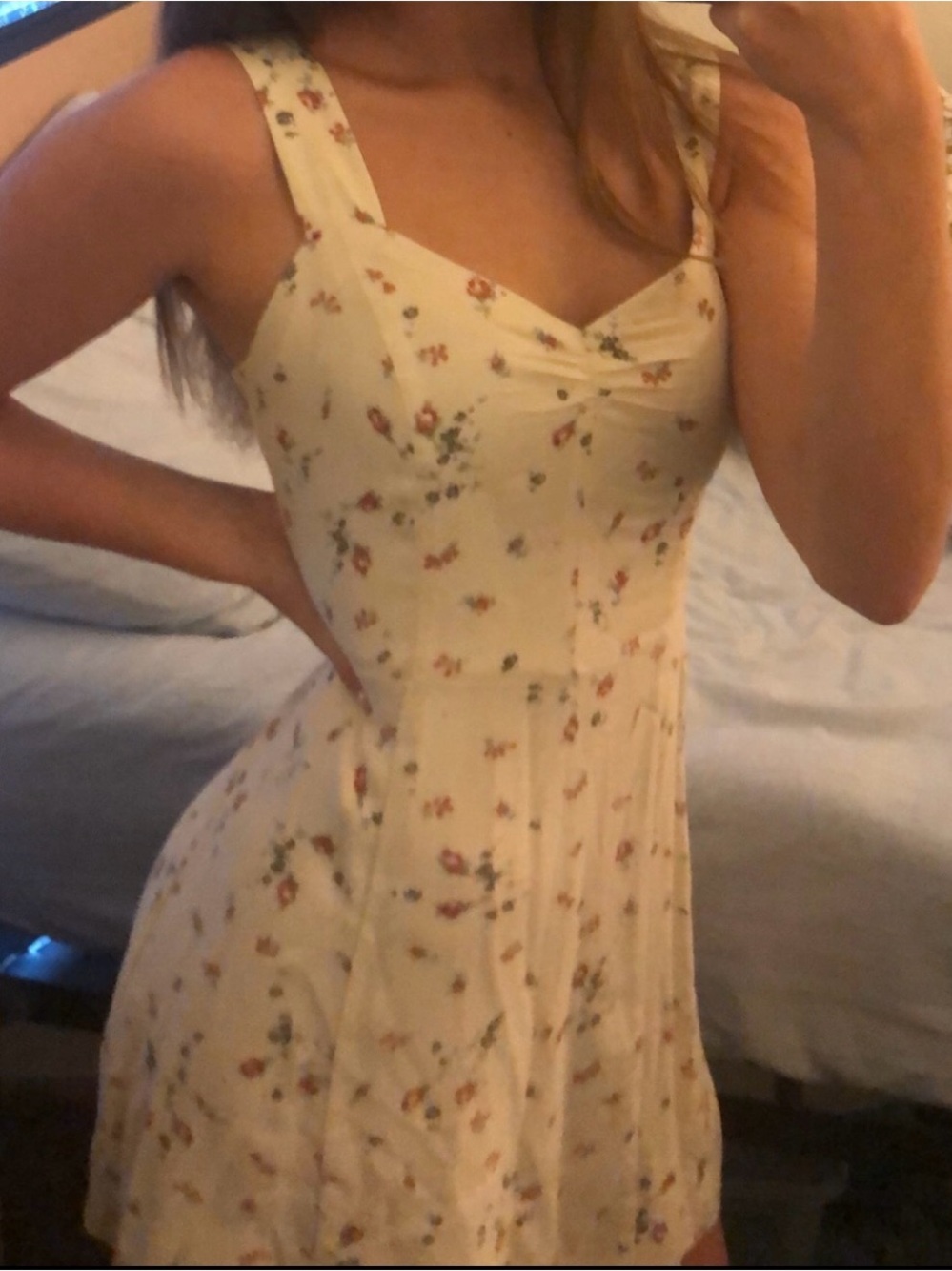 white dress with red flowers